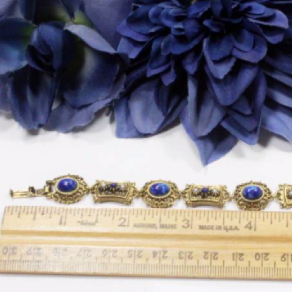 ART©️ Designer Easter Egg Beads Gold Tone Vintage Bracelet - Picture 8 of 11
